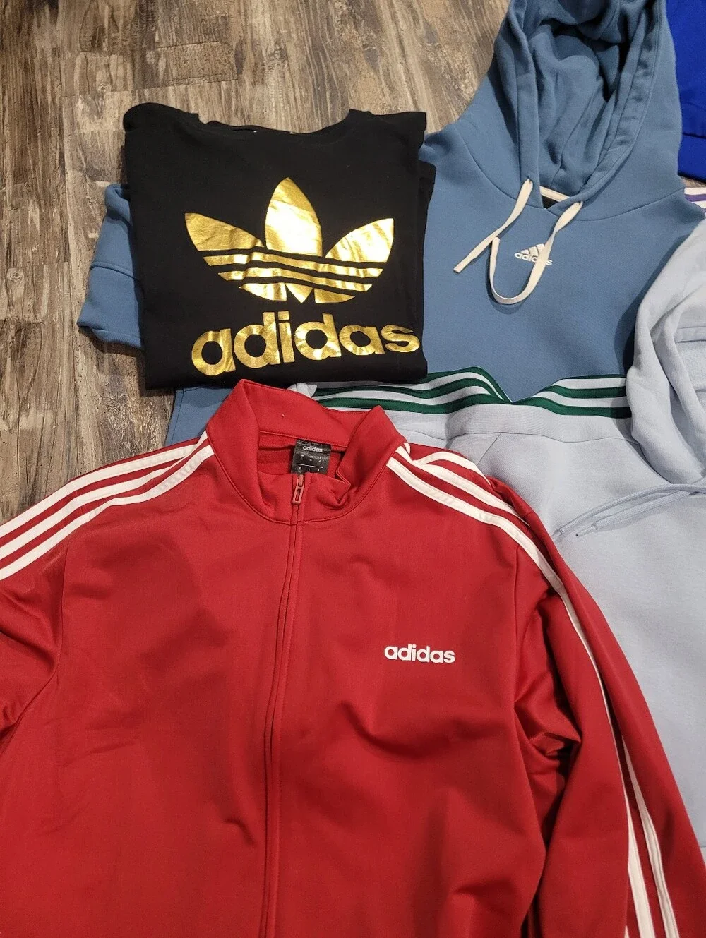 Lot of men's Adidas hoodie sweatshirt Track Jacket & shirts Sz XL